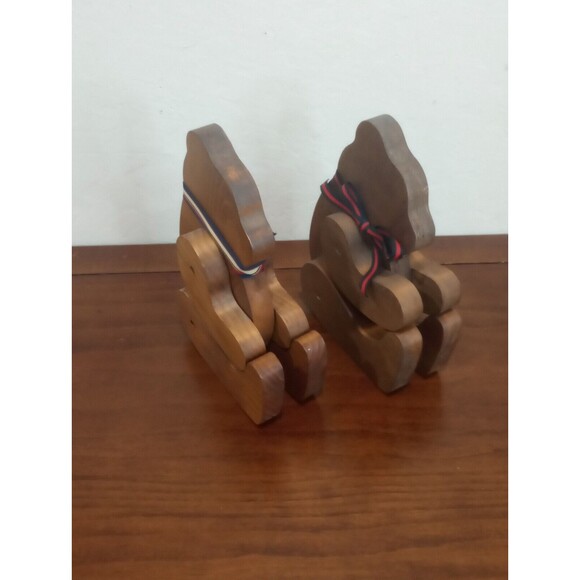 Wooden Bear Book Ends/Decorations - Picture 2 of 5